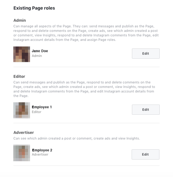 marketing you business, salon marketing, setting up your page, how to set page roles, what are page roles, assigning page roles, existing page roles