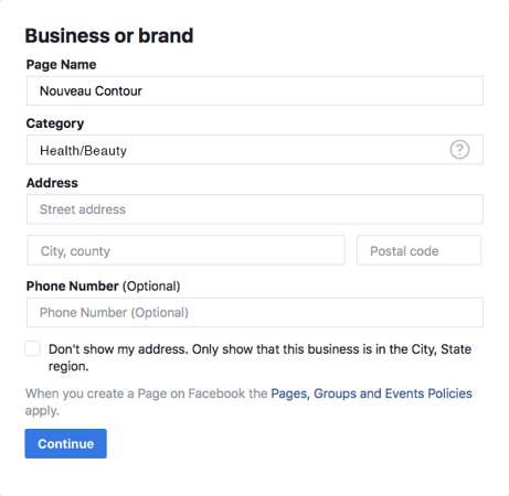 marketing you business, salon marketing, Facebook details, business or brand